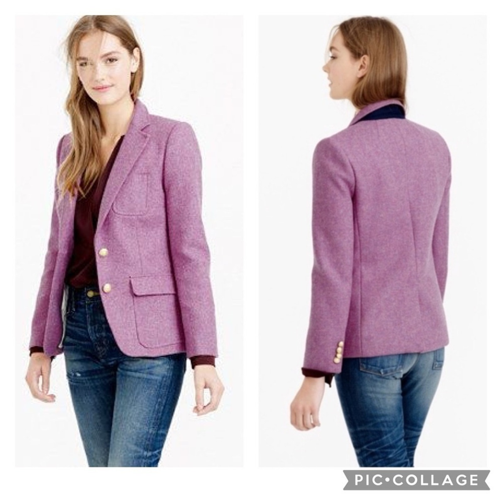 J.Crew Collection Rhodes Blazer Jacket In Heather Floral Pink Size 4